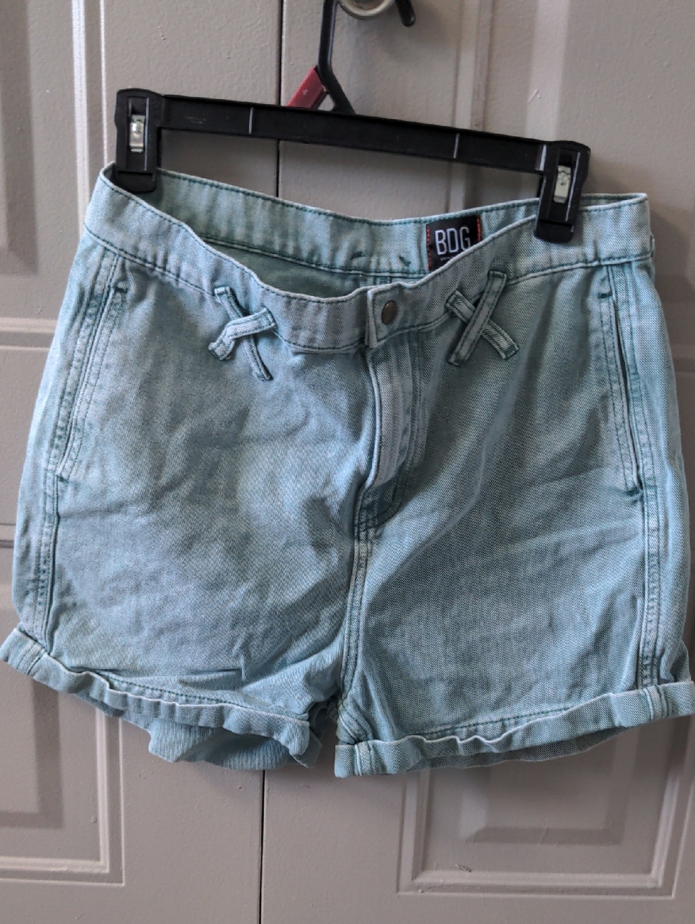 BDG Light Mint Denim High-Rise Shorts
